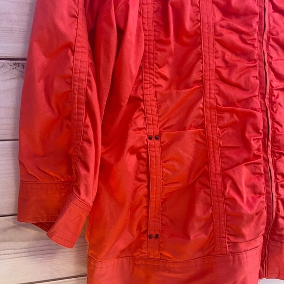 Laura Ashley Spring Jacket Sz M Slimming Ruching NWT Bright Coral/Red Color - Picture 6 of 15